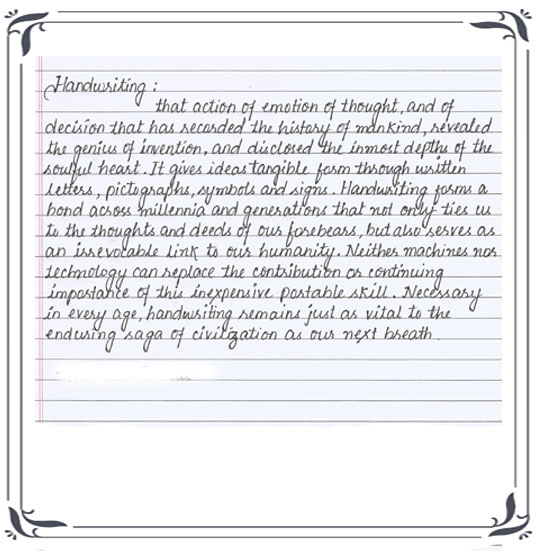 Handwriting Sample Healthyhandwriting